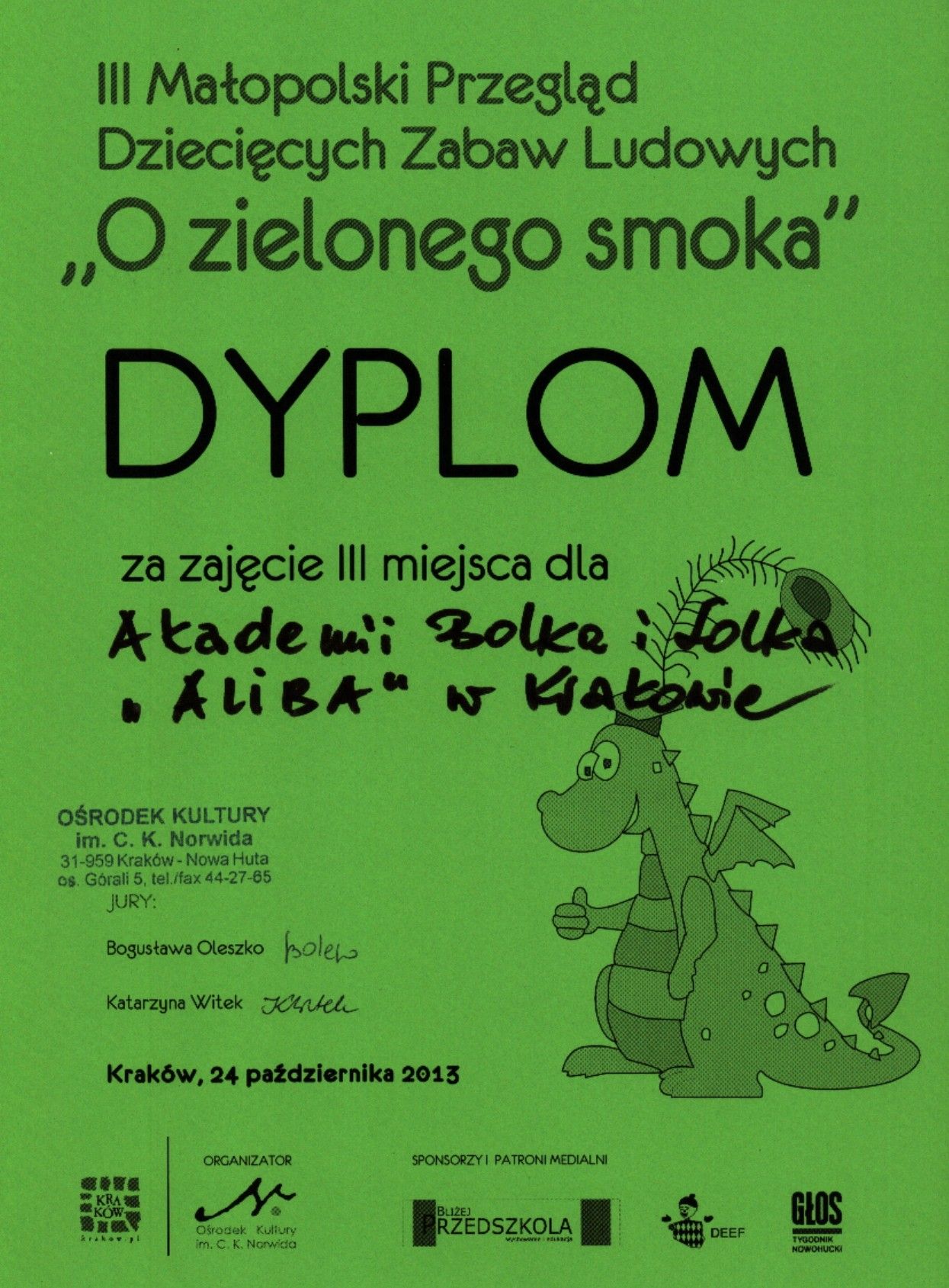 III Małopolski Przegląd Dziecięcych Zabaw Ludowych 2013