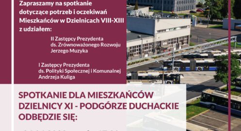 „Porozmawiajmy o Krakowie w dzielnicach VIII-XIII” – spotkanie dla mieszkańców Dzielnicy XI.