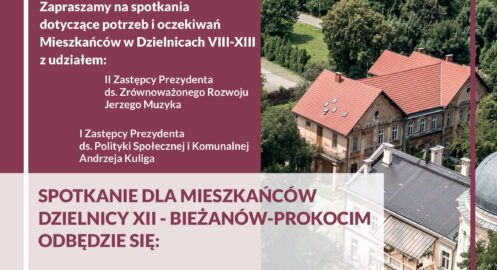 „Porozmawiajmy o Krakowie w dzielnicach VIII-XIII” – spotkanie dla mieszkańców Dzielnicy XII.